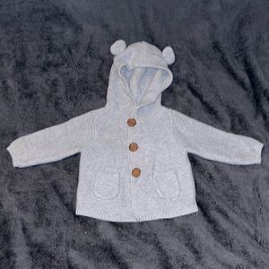 0-3m gray button down sweater